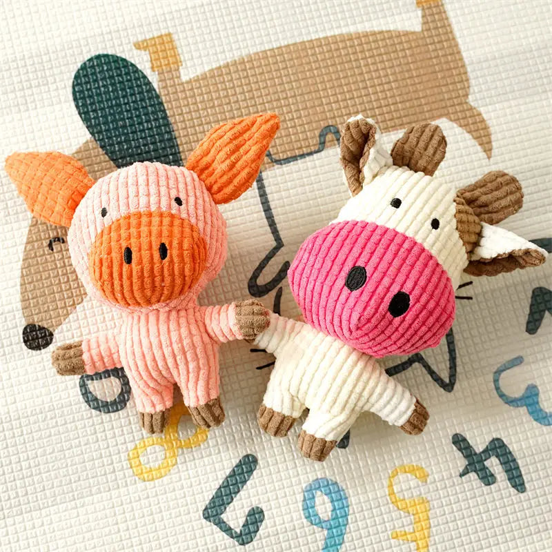 Cute Dog Plush Toys Teething Chew Squeak Dog Toys For Small Medium Breed Cat Bite Resistant Squeaky Juguetes Para Perros Cat Toy