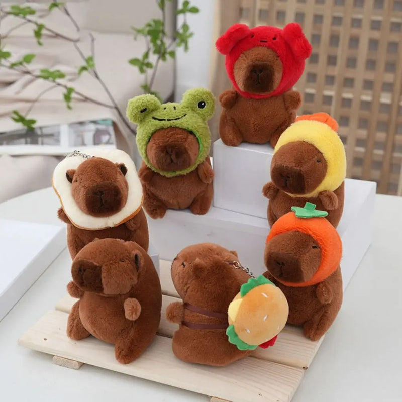 Multicolor Plush Capybara Keychain Cute Toy Stuffed Animals Simulation Capybara Pendant Cartoon Capybara Accessories