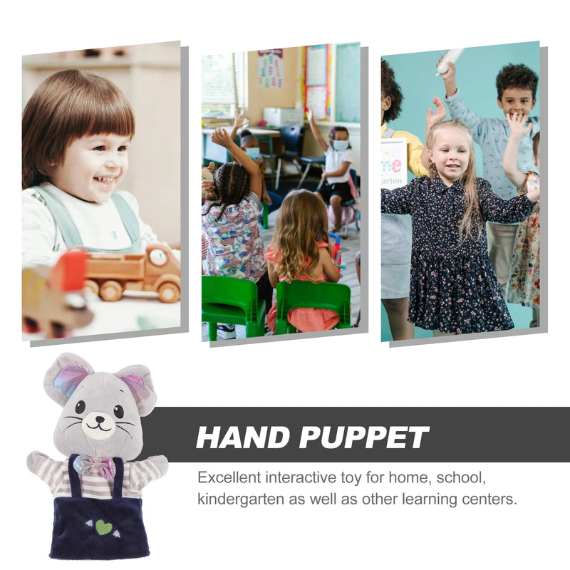 2PCS Animal Hand Puppet Toys Stuffed Educational Kids Puppets Mouse Toddler Interactive Cartoon Creatures Playthings For