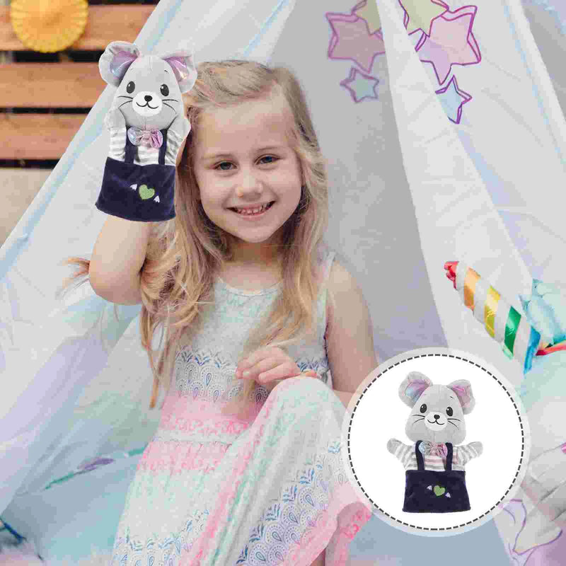 2PCS Animal Hand Puppet Toys Stuffed Educational Kids Puppets Mouse Toddler Interactive Cartoon Creatures Playthings For