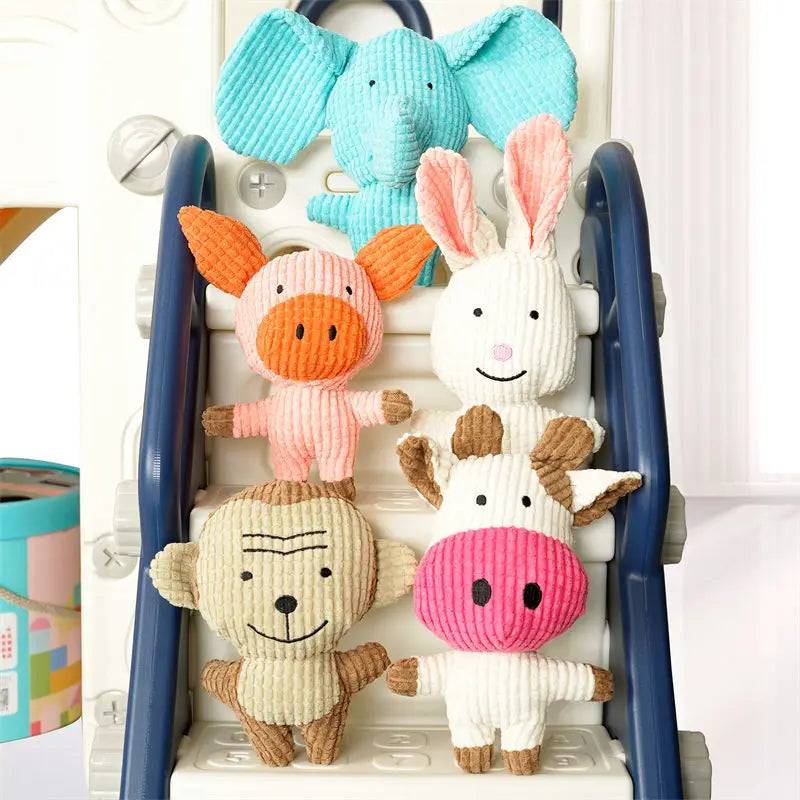 Cute Dog Plush Toys Teething Chew Squeak Dog Toys For Small Medium Breed Cat Bite Resistant Squeaky Juguetes Para Perros Cat Toy