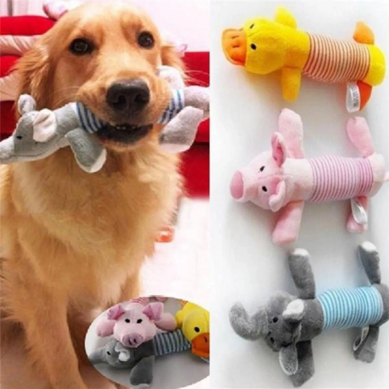 Funny Squeaky Dog Toys for Puppies Plush Chew Toys for Small Pets Duck Pig Elephant Interactive Pet Supplies Puppy Teething Toys