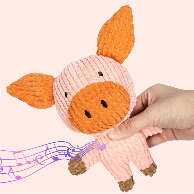 Cute Dog Plush Toys Teething Chew Squeak Dog Toys For Small Medium Breed Cat Bite Resistant Squeaky Juguetes Para Perros Cat Toy