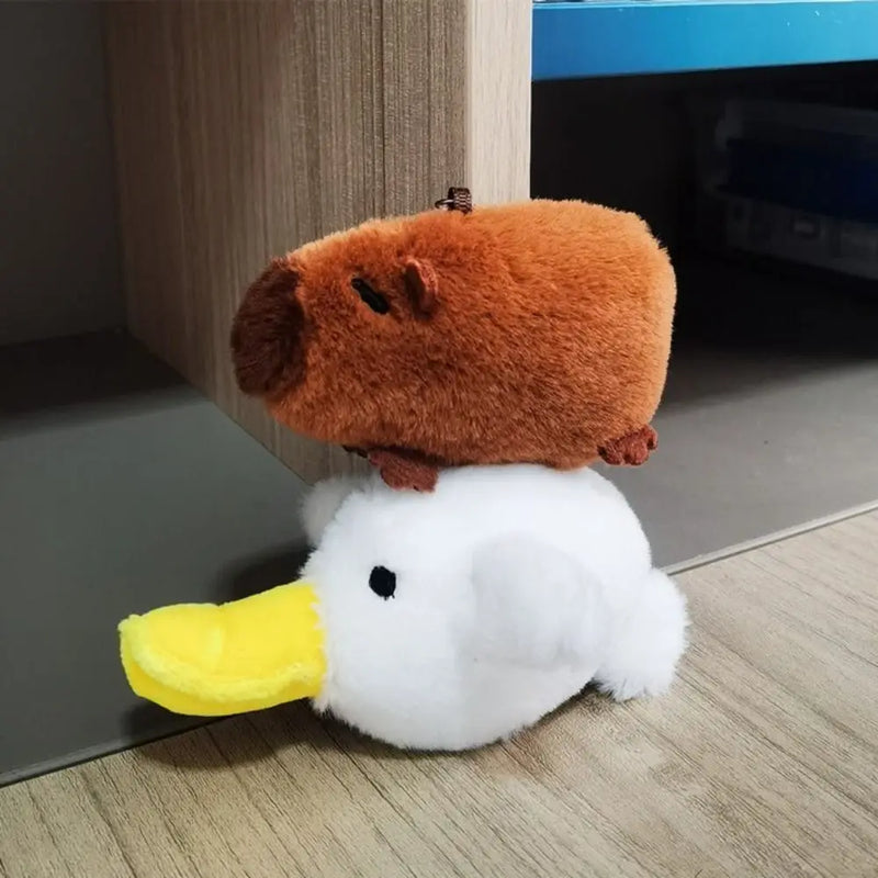 Multicolor Plush Capybara Keychain Cute Toy Stuffed Animals Simulation Capybara Pendant Cartoon Capybara Accessories