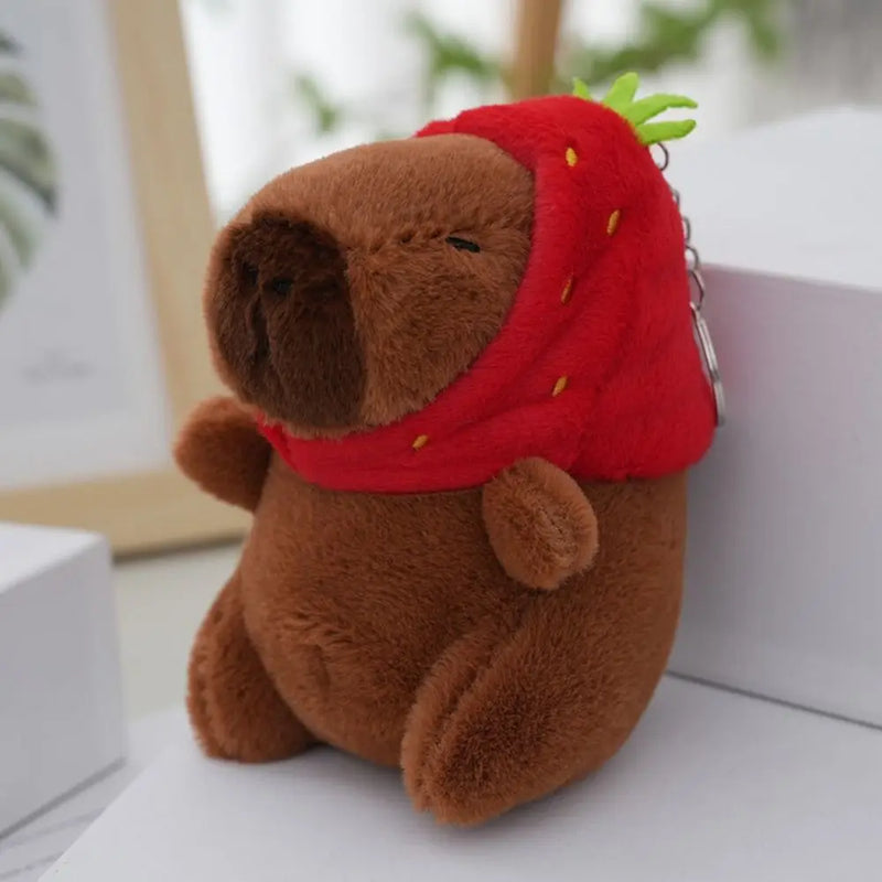 Multicolor Plush Capybara Keychain Cute Toy Stuffed Animals Simulation Capybara Pendant Cartoon Capybara Accessories