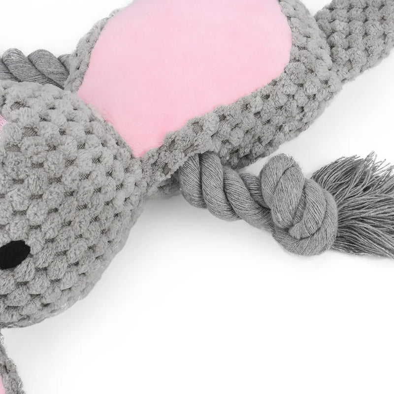 Cute Animal Rope Dog Toy Cute Plush Puppy Chew Pet Squeak Knot Toy Cartoon Rabbit Monkey