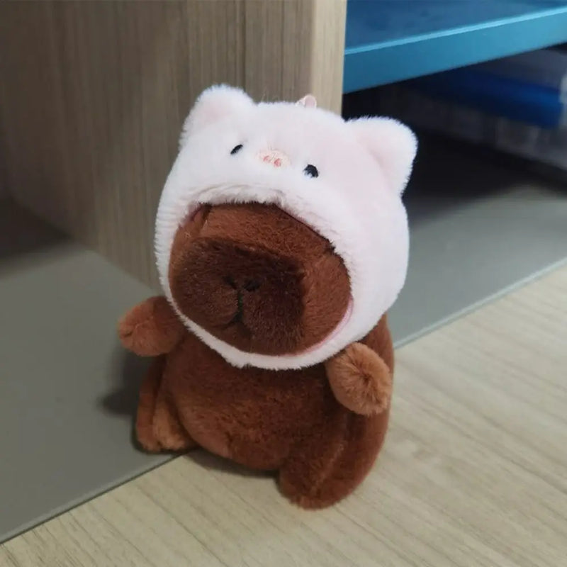 Multicolor Plush Capybara Keychain Cute Toy Stuffed Animals Simulation Capybara Pendant Cartoon Capybara Accessories