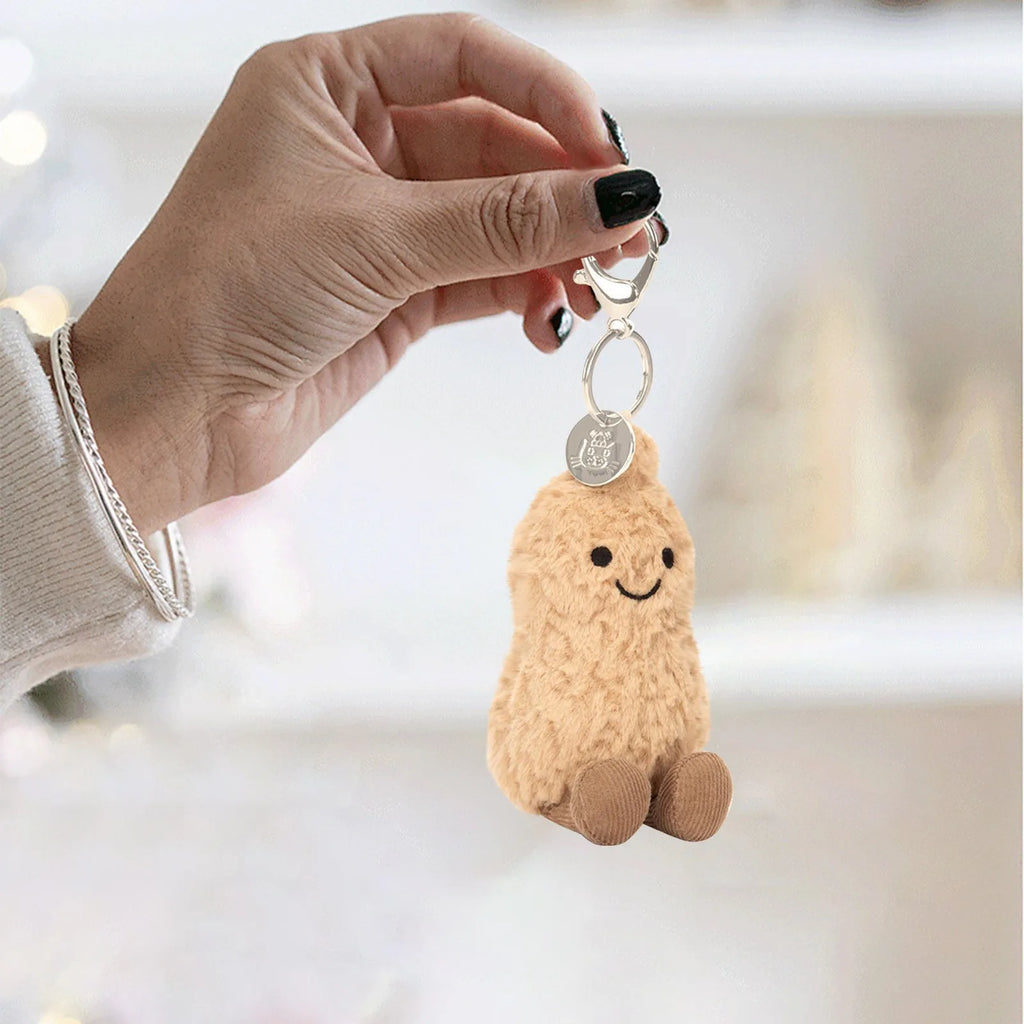 peanut keychain  Soft Stuffed Animal Toy Gift, Cute Bag Decor Simulation Peanut Doll, Portable Car Accessories